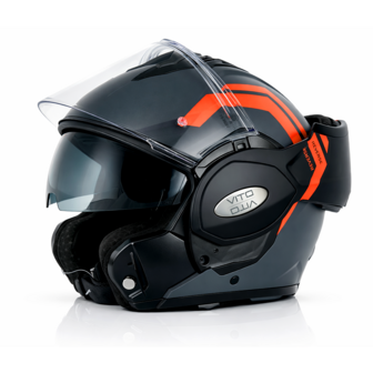Vito Reverse Systeemhelm Grijs/Oranje Maat XXL