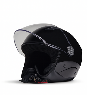 Vito Uno Jethelm - Motorhelm &amp; Scooterhelm - Glans Zwart - Maat S