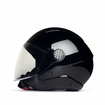 Vito Uno Jethelm - Motorhelm &amp; Scooterhelm - Glans Zwart - Maat S