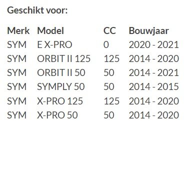 Windscherm Sym Orbit 2 / X-Pro smoke replica origineel (Merk: Aplus)