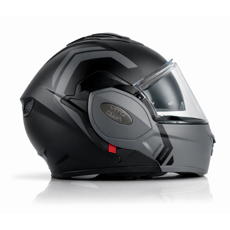 Vito Reverse Systeemhelm met Zonnevizier - Zwart/Grijs - Maat XL
