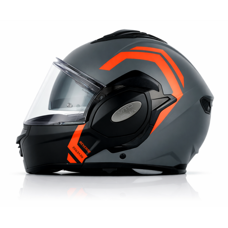 Vito Reverse Systeemhelm Grijs/Oranje Maat S