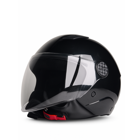 Vito Uno Jethelm - Motorhelm & Scooterhelm - Glans Zwart - Maat M