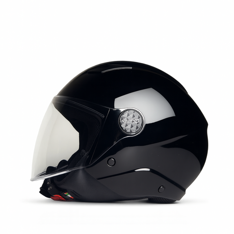 Vito Uno Jethelm - Motorhelm & Scooterhelm - Glans Zwart - Maat S